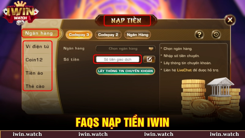 FAQ nạp tiền IWIN